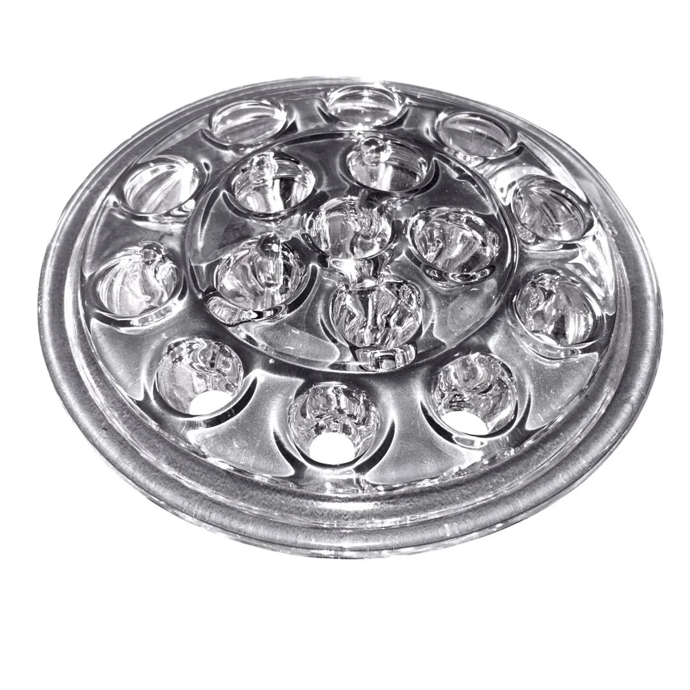 Vintage Clear Glass Round Flower Frog Holder Vase‎ Arrangement Tool 5